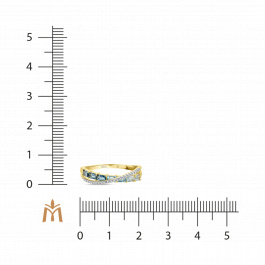 Кольцо с топазами, бриллиантами и лондон топазами