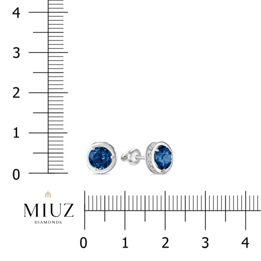 Серьги с топазами и фианитами