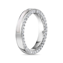 Кольцо с перламутром и фианитами