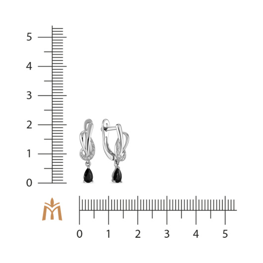 Серьги с бриллиантами и цветными сапфирами
