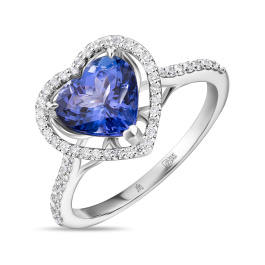 Кольцо с бриллиантами и танзанитом