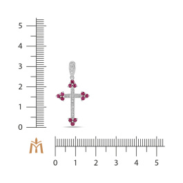 Крест с рубинами и фианитом