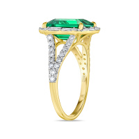 Кольцо с изумрудом и бриллиантом - фото 2 Кольцо с изумрудом и бриллиантом - фото 2