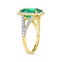 Кольцо с изумрудом и бриллиантом