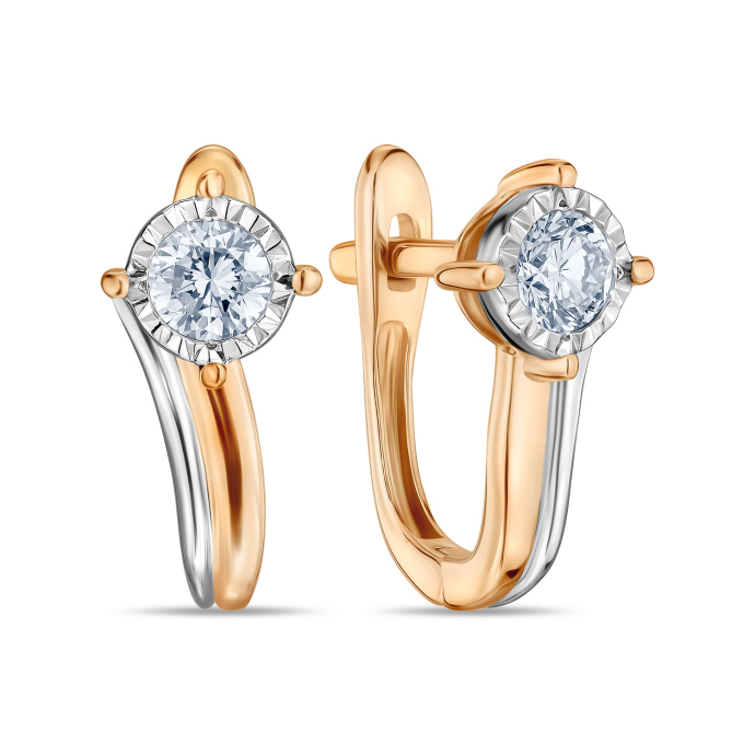 Серьги с бриллиантом - фото 1