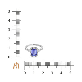 Кольцо с бриллиантами и танзанитом
