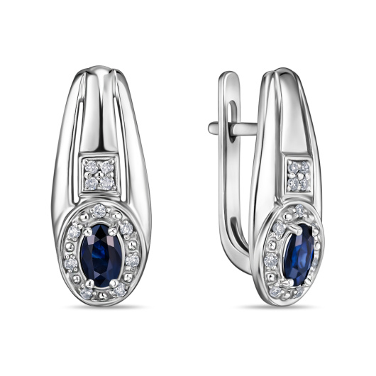 Серьги с бриллиантами и сапфирами