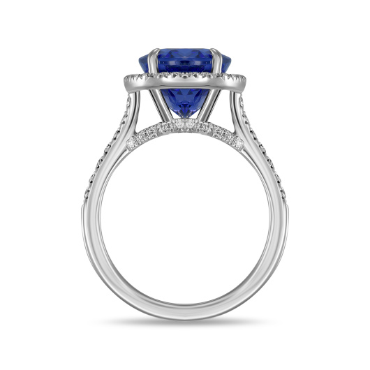 Кольцо с бриллиантами и танзанитом