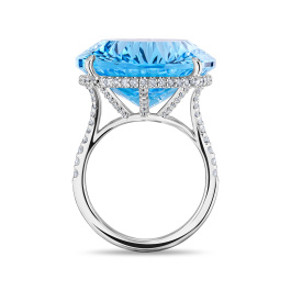 Кольцо с бриллиантами и топазом