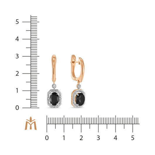 Серьги с бриллиантами и цветными сапфирами