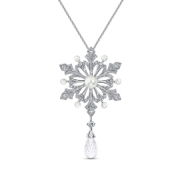 Колье с бриллиантами, жемчугом и кварцем - фото 1