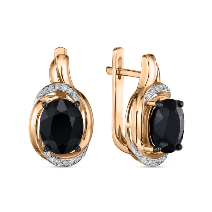 Серьги с бриллиантами и цветными сапфирами - фото 1 Серьги с бриллиантами и цветными сапфирами - фото 1