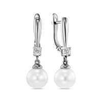 Серьги с бриллиантами и жемчугом - фото 1 Серьги с бриллиантами и жемчугом - фото 1