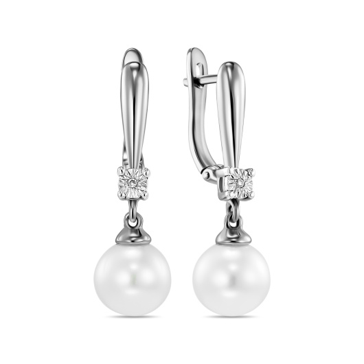 Серьги с бриллиантами и жемчугом