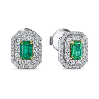 Серьги с бриллиантами и изумрудами - фото 1 Серьги с бриллиантами и изумрудами - фото 1