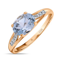 Кольцо с фианитом и топазом - фото 1 Кольцо с фианитом и топазом - фото 1