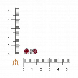 Серьги с облагороженным рубином