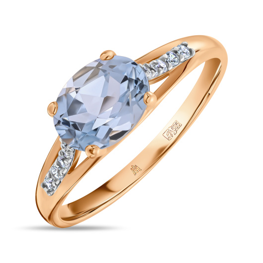 Кольцо с топазом и фианитом