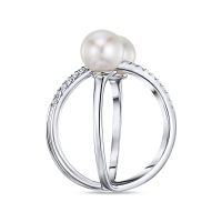 Кольцо с жемчугом и бриллиантами - фото 2