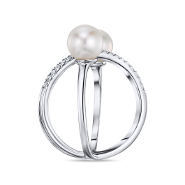 Кольцо с жемчугом и бриллиантами