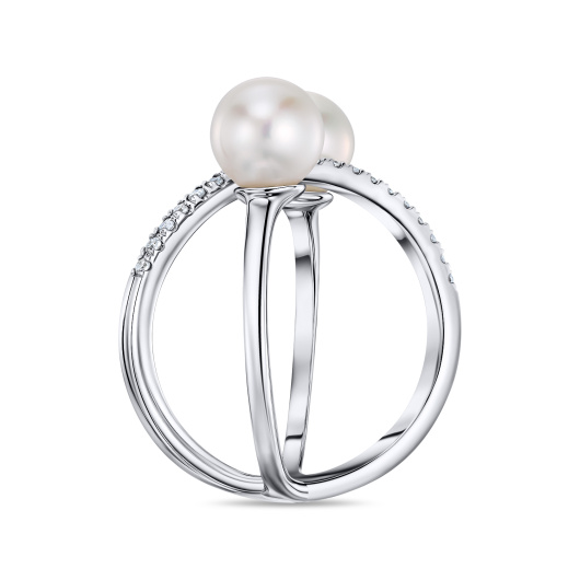 Кольцо с жемчугом и бриллиантами
