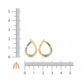 Серьги с аметистами, топазами и цитринами