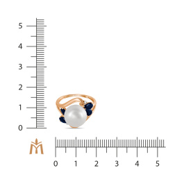 Кольцо с жемчугом, сапфирами и бриллиантами