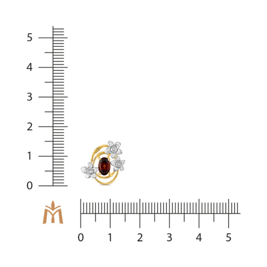Подвеска с бриллиантами и гранатом