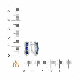 Серьги с выращенным сапфиром