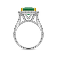 Кольцо с бриллиантами и изумрудом - фото 2