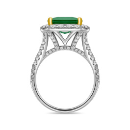 Кольцо с бриллиантами и изумрудом