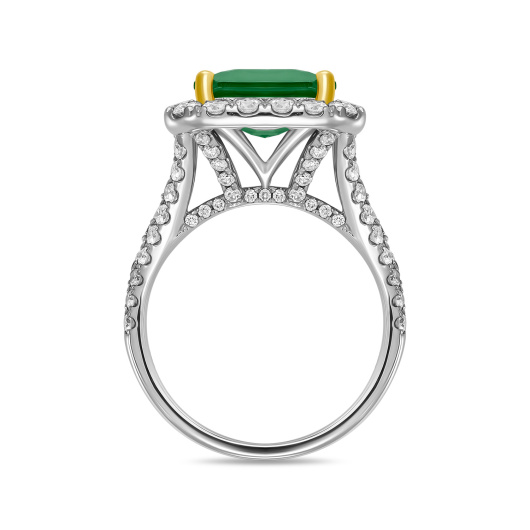 Кольцо с бриллиантами и изумрудом