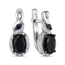 Серьги с бриллиантами и цветными сапфирами