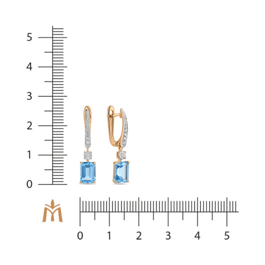 Серьги с топазами и бриллиантами