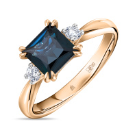 Кольцо с бриллиантами и сапфиром - фото 1 Кольцо с бриллиантами и сапфиром - фото 1