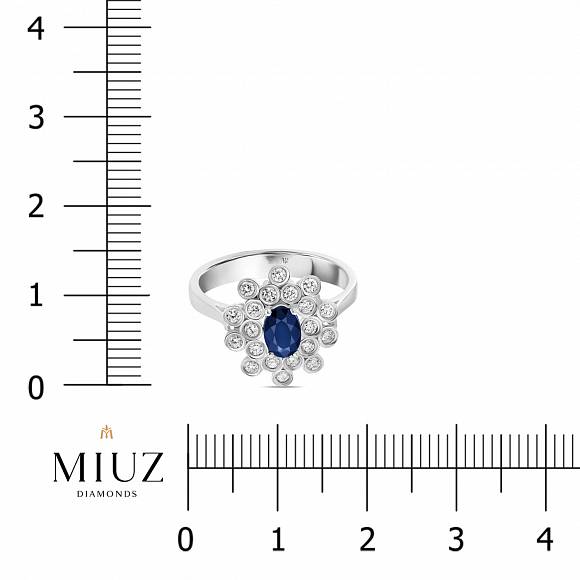 Кольцо с бриллиантами и сапфиром R4045-SRN02159-002 - Фото 2