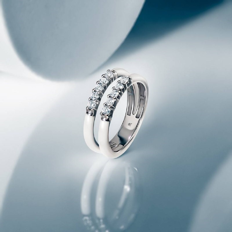 Amélie — кольцо с керамикой и бриллиантами