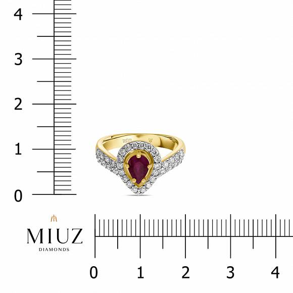 Кольцо с бриллиантами и рубином R01-78008 - Фото 2