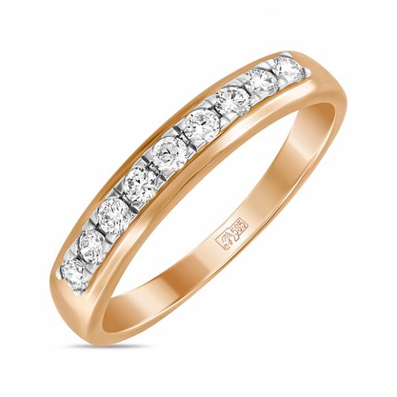 Обручальное кольцо-дорожка из золота с 9 бриллиантами R127-FROQ7821G-0.25 - Фото 2