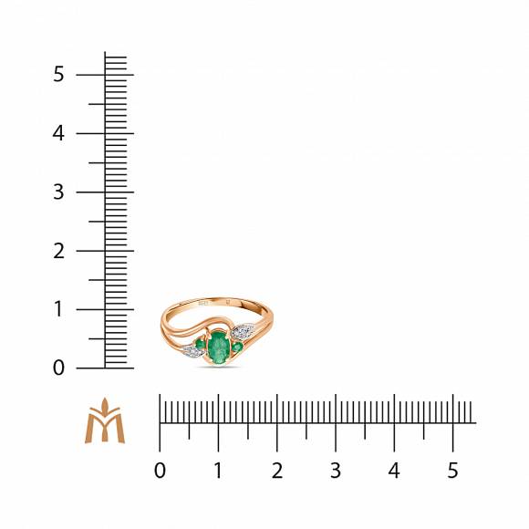 Кольцо с бриллиантами и изумрудами R77-R61147-EM - Фото 2