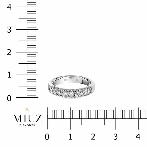 Обручальное кольцо-дорожка из белого золота с 7 бриллиантами R127-UFOH6244G - Фото 2